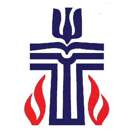 Presbyterian Church USA Logo with cross, dove, and flames
