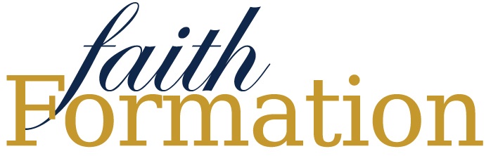 Faith Formation graphic; links to Faith Formation page