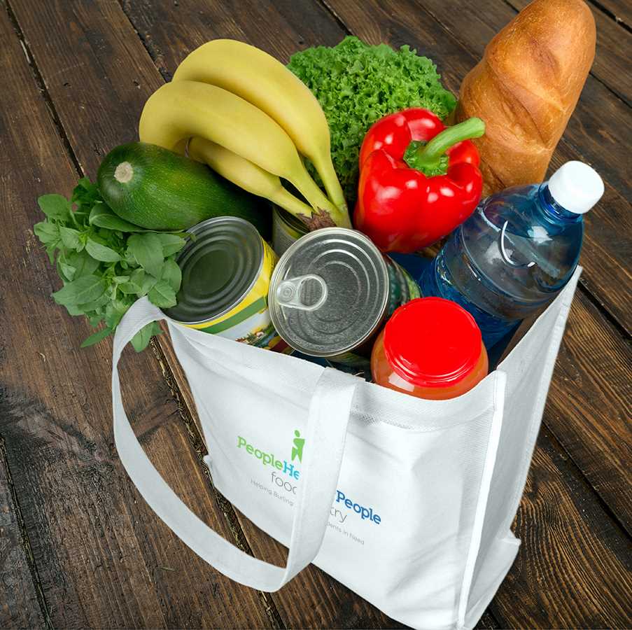 Grocery bag full of food