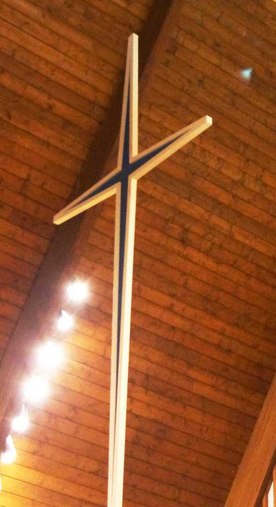 Cross in church sanctuary