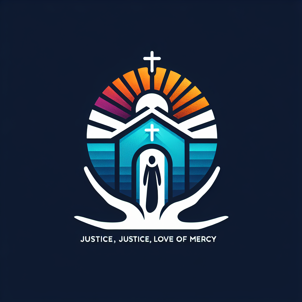 Un logo para la Iglesia Presbiteriana en Burlington, que refleje el compromiso de hacer justicia, amar la misericordia y caminar humildemente con Dios, en un diseño que transmita comunidad, fe y espiritualidad con una estética acogedora y accesible.